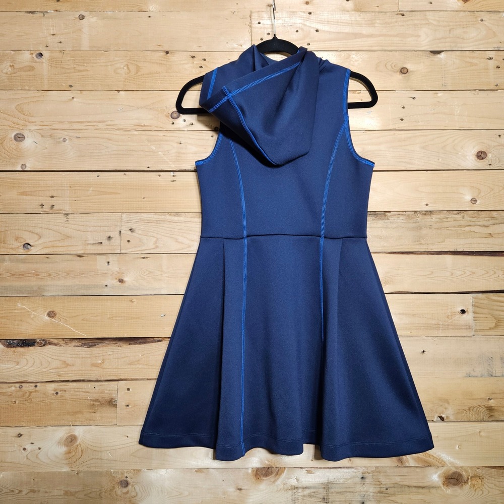 Hunter for Target Navy Blue Scuba Hooded Full Zip Sleeveless Dress Small - Picture 2 of 9